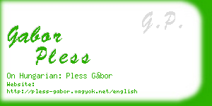gabor pless business card