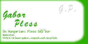 gabor pless business card